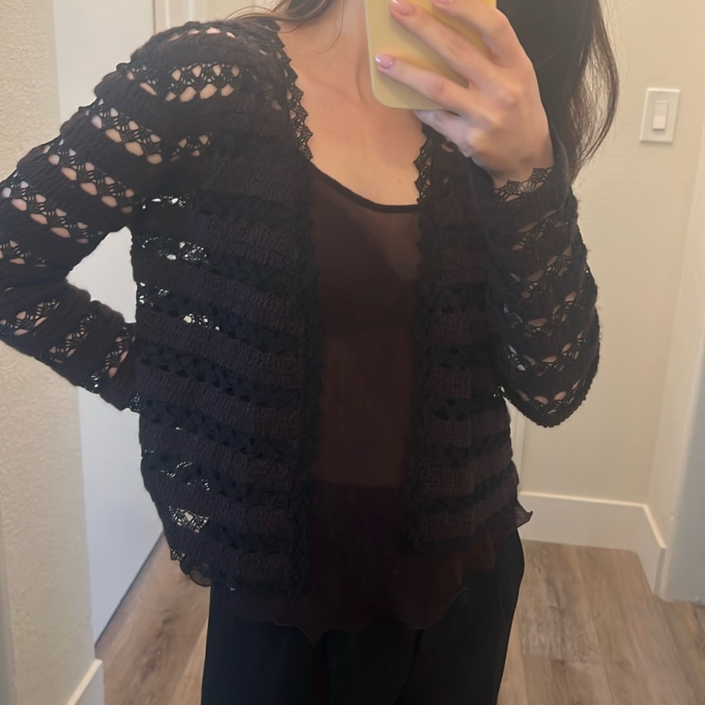 Vintage Chanel Sheer Tank and Cardigan Set - Size 34 FR
